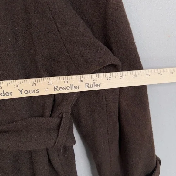 Vintage Donnybrook Coat Womens 6 Brown Wool Belted Mid Length Overcoat Classic - Picture 8 of 10
